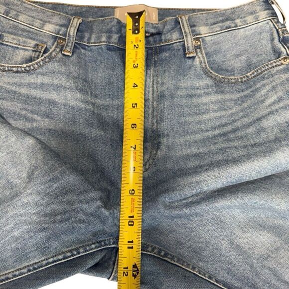 Everlane Womens The Kick Crop Jeans High-Rise Frayed Raw Hem Faded Blue Wash 29 - Picture 7 of 7